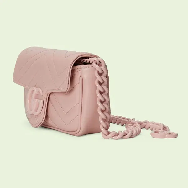 Túi Đeo Chéo Nữ Gucci GG Marmont Mini Bag 476433 AACX4 5909 Màu Hồng Phấn
