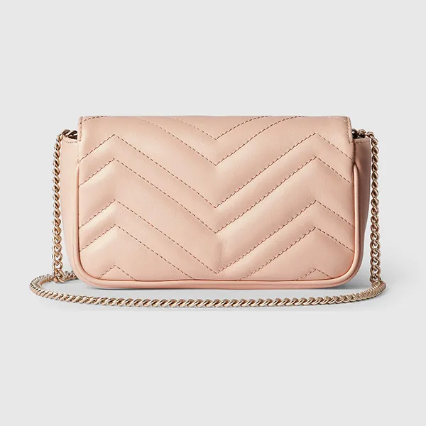 Túi Đeo Chéo Nữ Gucci GG Marmont Mini Bag 476433 DTDHD 6705 Màu Hồng Phấn