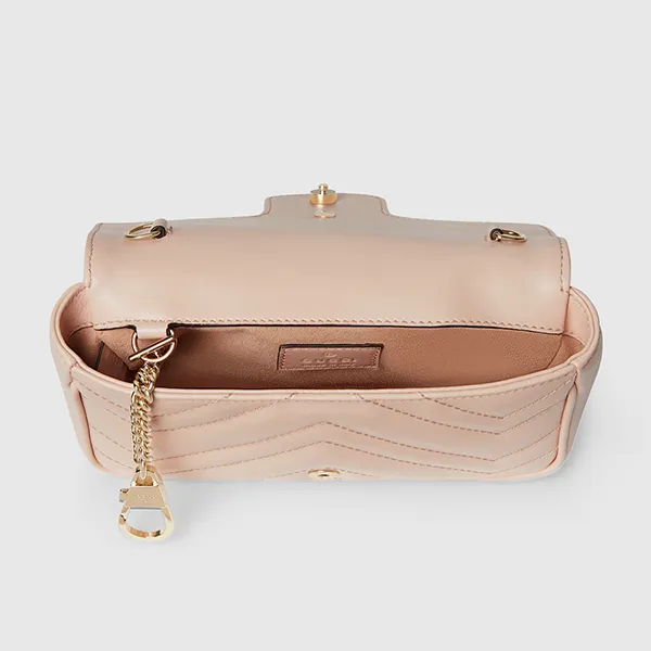 Túi Đeo Chéo Nữ Gucci GG Marmont Mini Bag 476433 DTDHD 6705 Màu Hồng Phấn