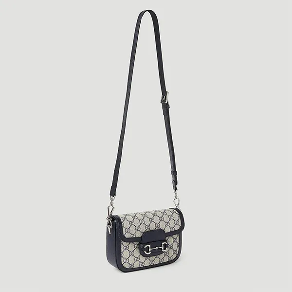 Túi Đeo Chéo Nữ Gucci Horsebit 1955 GG Mini Shoulder Bag Grey Màu Xám Đen - Túi xách - Vua Hàng Hiệu