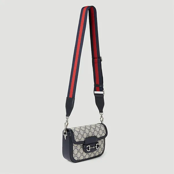 Túi Đeo Chéo Nữ Gucci Horsebit 1955 GG Mini Shoulder Bag Grey Màu Xám Đen - Túi xách - Vua Hàng Hiệu