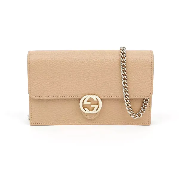 Túi Đeo Chéo Nữ Gucci Interlocking Chain Wallet Crossbody Bag Màu Be - Túi xách - Vua Hàng Hiệu