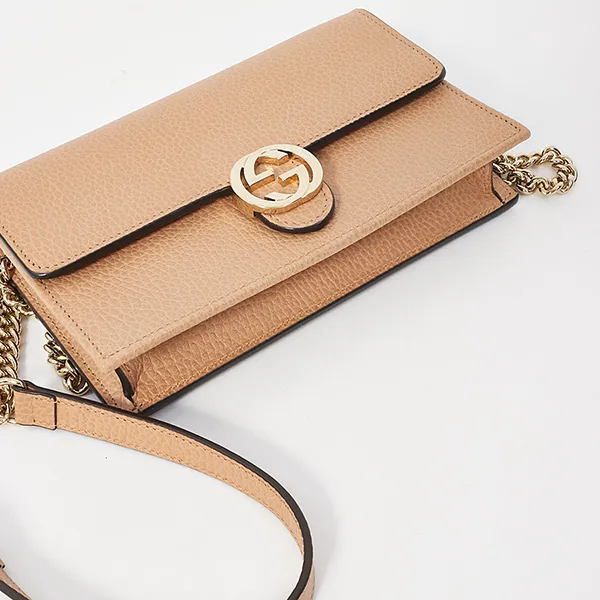 Túi Đeo Chéo Nữ Gucci Interlocking G Crossbody Chain Bag Màu Be - Túi xách - Vua Hàng Hiệu