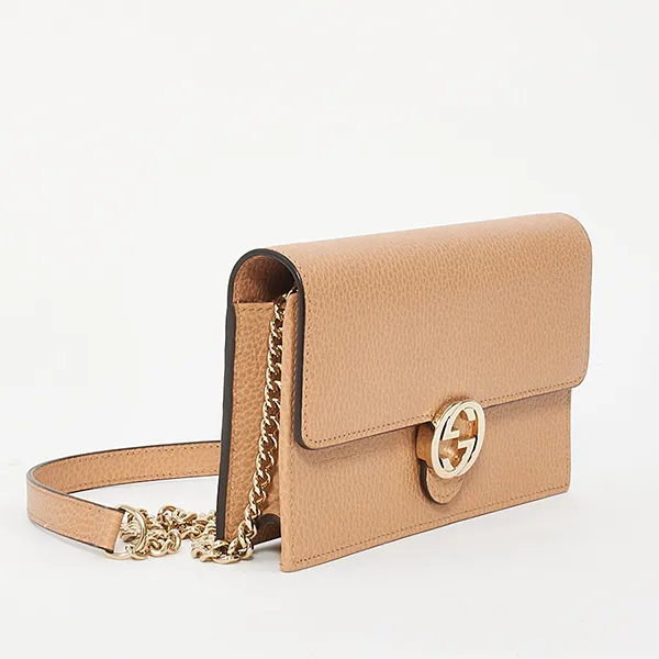 Túi Đeo Chéo Nữ Gucci Interlocking G Crossbody Chain Bag Màu Be - Túi xách - Vua Hàng Hiệu