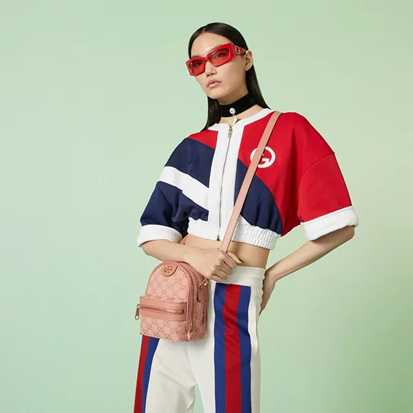 Túi Đeo Chéo Nữ Gucci Ophidia Mini Crossbody Bag In Pink Canvas ‎739701 FACC5 5748 Màu Hồng - Túi xách - Vua Hàng Hiệu