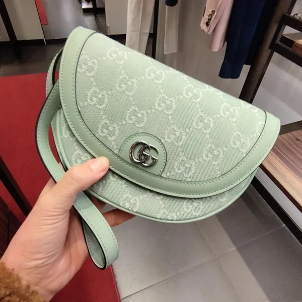 Túi Đeo Chéo Nữ Gucci Ophidia Mini GG Shoulder Bag Màu Xanh Bơ
