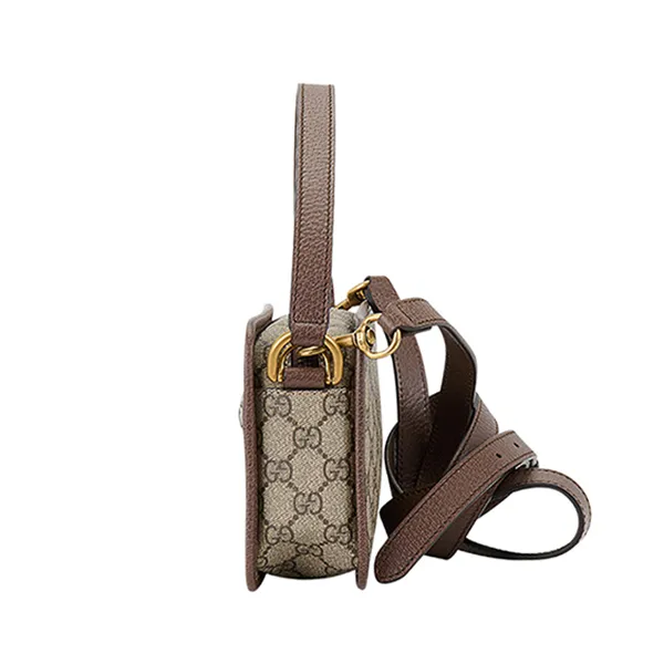 Túi Đeo Chéo Nữ Gucci Ophidia Zip Around Camera Bag Màu Nâu Be - Túi xách - Vua Hàng Hiệu