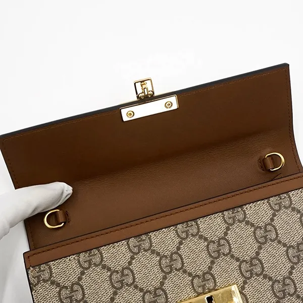 Túi Đeo Chéo Nữ Gucci Padlock Chain Wallet Bag 453506 Màu Be