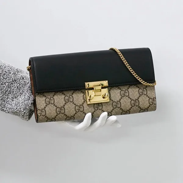 Túi Đeo Chéo Nữ Gucci Padlock Chain Wallet Bag 453506 Màu Be