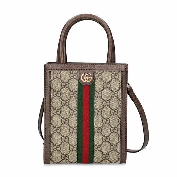 Túi Đeo Chéo Nữ Gucci Super Mini Ophidia GG Canvas Bag Màu Be Nâu - Túi xách - Vua Hàng Hiệu