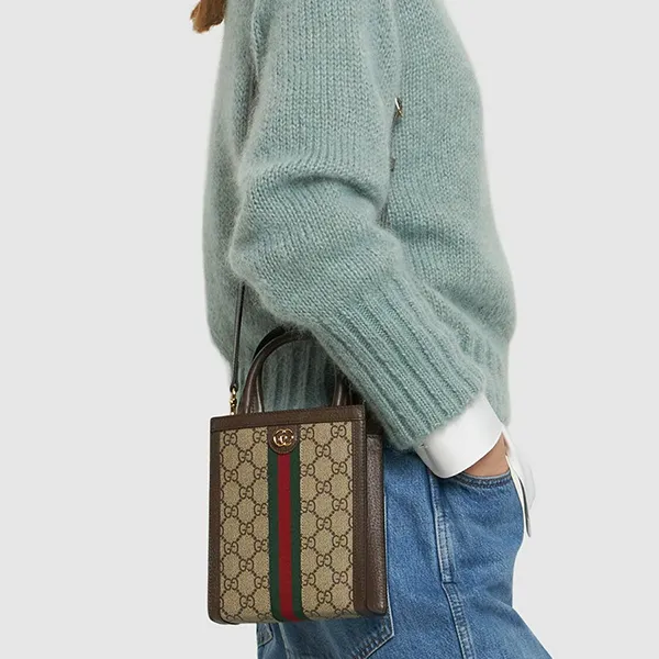 Túi Đeo Chéo Nữ Gucci Super Mini Ophidia GG Canvas Bag Màu Be Nâu - Túi xách - Vua Hàng Hiệu