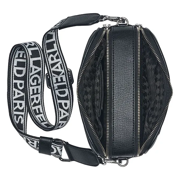 Túi Đeo Chéo Nữ Karl Lagerfeld Maybelle Round Head Duo Camera Crossbody Bag 76189018 Màu Đen - Túi xách - Vua Hàng Hiệu