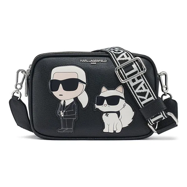 Túi Đeo Chéo Nữ Karl Lagerfeld Maybelle Round Head Duo Camera Crossbody Bag 76189018 Màu Đen - Túi xách - Vua Hàng Hiệu
