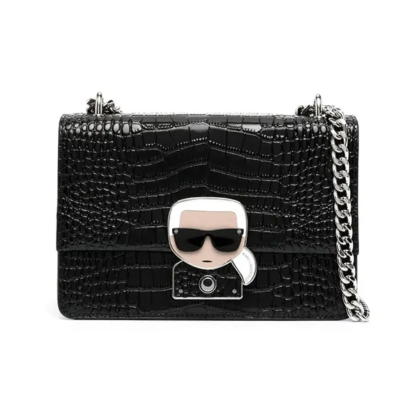 Túi Đeo Chéo Nữ Karl Lagerfeld Negro Ikonik Croc Crossbody Màu Đen - Túi xách - Vua Hàng Hiệu