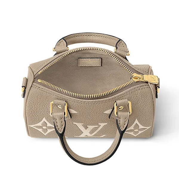 Túi Đeo Chéo Nữ Louis Vuitton LV Nano Speedy M82890 Monogram Empreinte Màu Xám