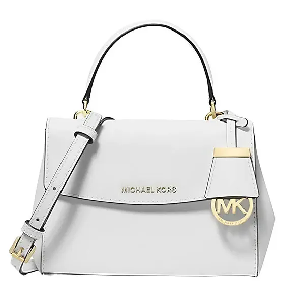 Túi Đeo Chéo Nữ Michael Kors MK Ava Extra Small Saffiano Leather Crossbody 32F5GAVC1L Màu Trắng