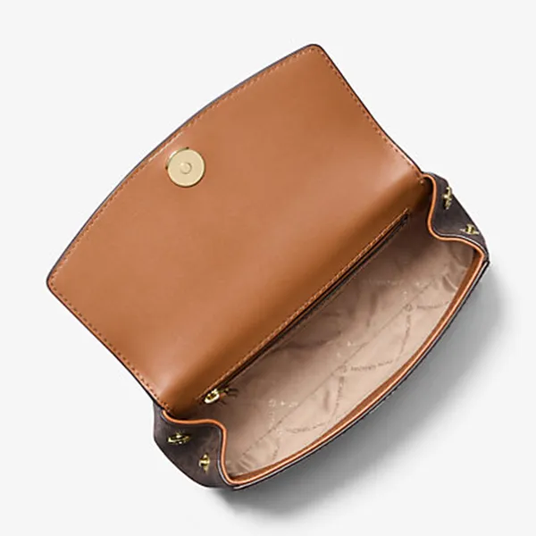 Túi Đeo Chéo Nữ Michael Kors MK Ava Extra-Small Signature Logo Crossbody Bag 32S5GAVC1B Màu Nâu - Túi xách - Vua Hàng Hiệu