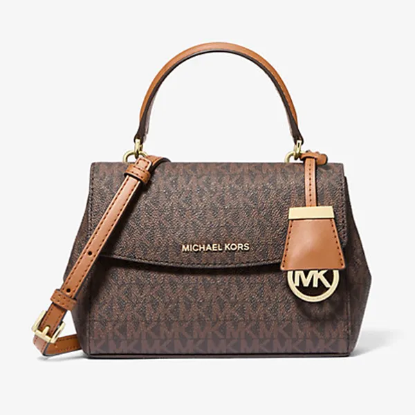 Túi Đeo Chéo Nữ Michael Kors MK Ava Extra-Small Signature Logo Crossbody Bag 32S5GAVC1B Màu Nâu - Túi xách - Vua Hàng Hiệu