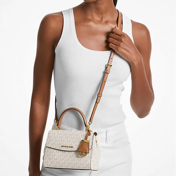 Túi Đeo Chéo Nữ Michael Kors MK Ava Extra-Small Signature Logo Crossbody Bag 32S5GAVC1B Vanilla Màu Kem - Túi xách - Vua Hàng Hiệu