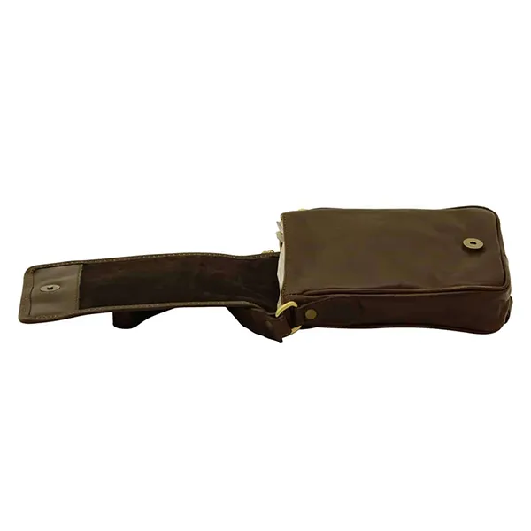 Túi Đeo Chéo Old Angler Soft Calfskin Leather Satchel Bag 031191TM Màu Nâu - Túi xách - Vua Hàng Hiệu