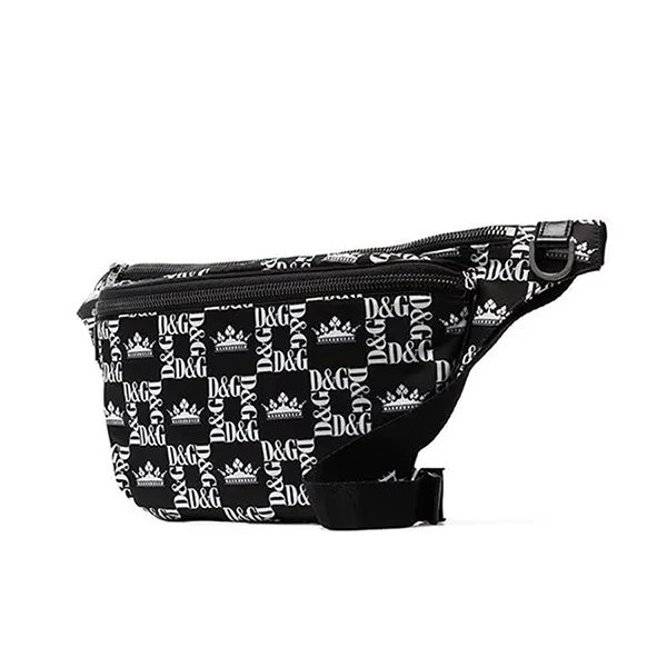 Túi Đeo Hông Nam Dolce & Gabbana DG Crown Print Belt Bag Màu Đen