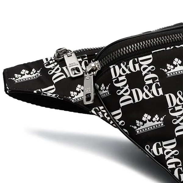 Túi Đeo Hông Nam Dolce & Gabbana DG Crown Print Belt Bag Màu Đen