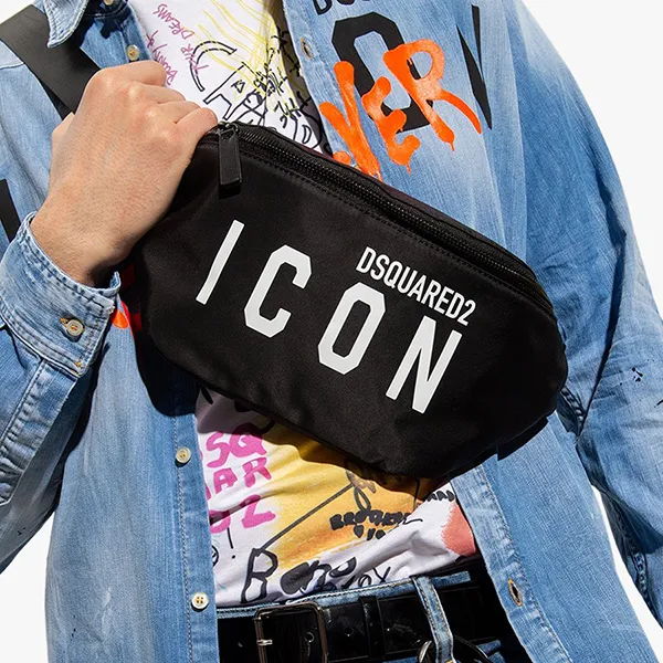 Túi Đeo Hông Nam Dsquared2 Icon Belt Bag Màu Đen - Túi xách - Vua Hàng Hiệu