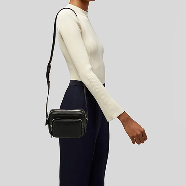 Túi Đeo Vai Burberry BBR Leather Camera Shoulder Bag 8061569 Màu Đen - Túi xách - Vua Hàng Hiệu