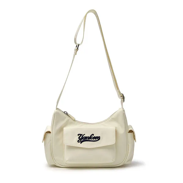 Túi Đeo Vai MLB Varsity Nylon Hobobag New York Yankees 7ACRV015N-50NBL Màu Trắng Kem