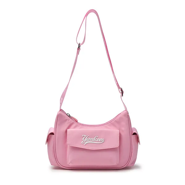 Túi Đeo Vai MLB Varsity Nylon Hobobag New York Yankees 7ACRV015N-50PKM Màu Hồng