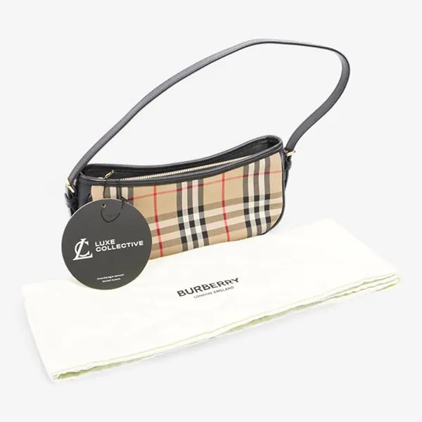 Túi Đeo Vai Nữ Burberry Shoulder Bag Check Coated Canvas Màu Be - Túi xách - Vua Hàng Hiệu