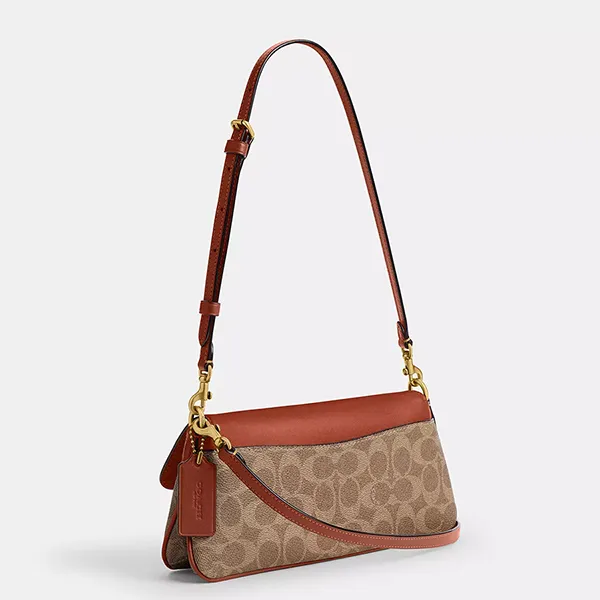 Túi Đeo Vai Nữ Coach Jet Shoulder Bag In Signature Canvas CBA83 Màu Nâu Caramel