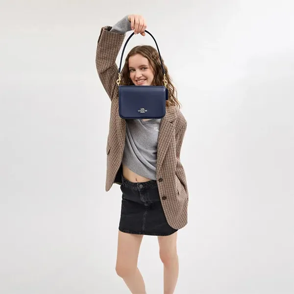 Túi Đeo Vai Nữ Coach Quinn Shoulder Bag CY657 Navy Màu Xanh Navy - Túi xách - Vua Hàng Hiệu