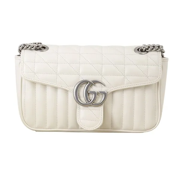 Túi Đeo Vai Nữ Gucci GG Marmont Matelasse Aria Small Shoulder Bag Màu Trắng - Túi xách - Vua Hàng Hiệu