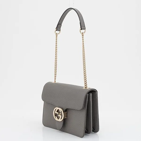 Túi Đeo Vai Nữ Gucci Interlocking Shoulder Bag 510304-CAO0G-1226 Màu Xám - Túi xách - Vua Hàng Hiệu