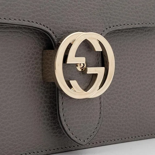 Túi Đeo Vai Nữ Gucci Interlocking Shoulder Bag 510304-CAO0G-1226 Màu Xám - Túi xách - Vua Hàng Hiệu