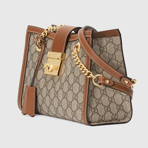 Túi Đeo Vai Nữ Gucci Padlock Medium Tote Bag 498156-KHNKG-8534 Màu Xám/Nâu