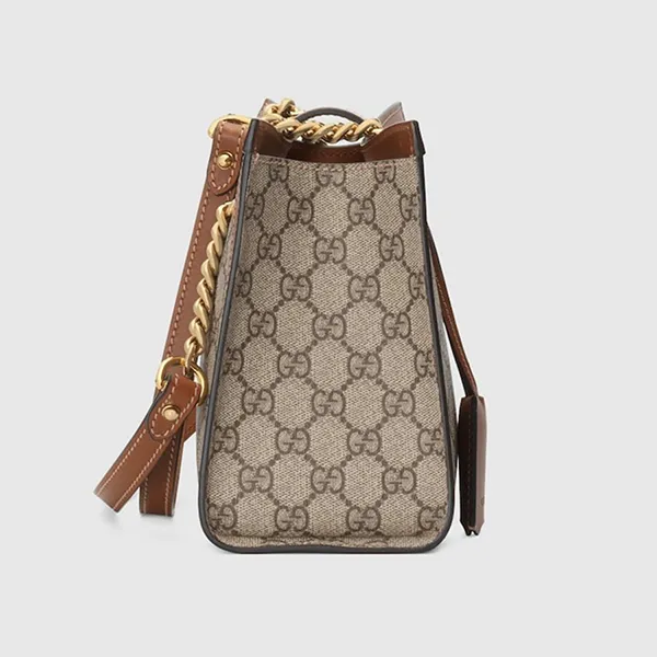 Túi Đeo Vai Nữ Gucci Padlock Medium Tote Bag 498156-KHNKG-8534 Màu Xám/Nâu