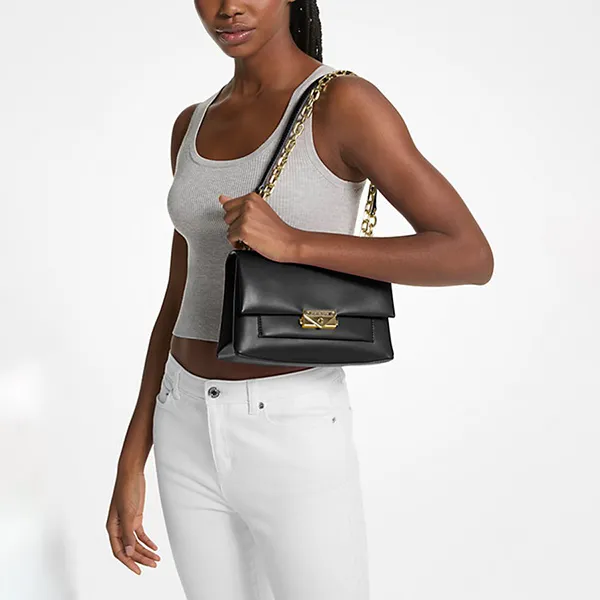 Túi Đeo Vai Nữ Michael Kors MK Cece Medium Shoulder Bag 35F2G0EF8O Màu Đen - Túi xách - Vua Hàng Hiệu