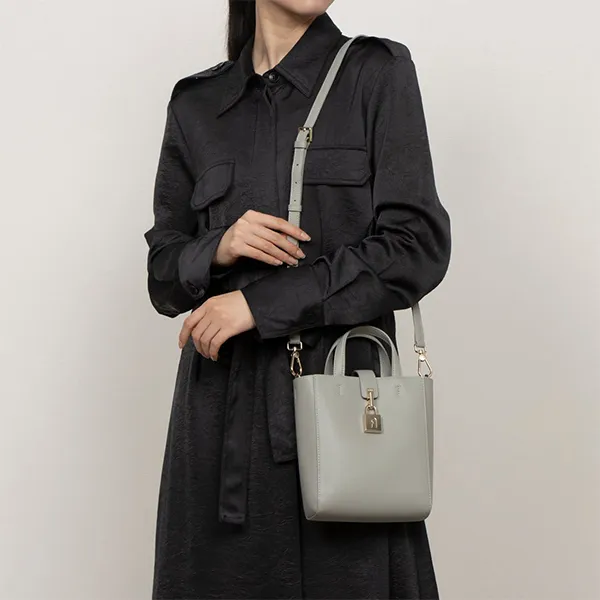 Túi Tote Nữ Furla Artemis Mini Vertical Grey Tote Bag Màu Xám - Túi xách - Vua Hàng Hiệu