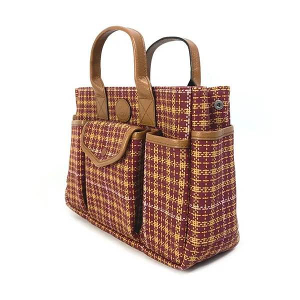 Túi Tote Nữ Gucci Check Tote Bag 628159 Màu Đỏ Phối Nâu - Túi xách - Vua Hàng Hiệu