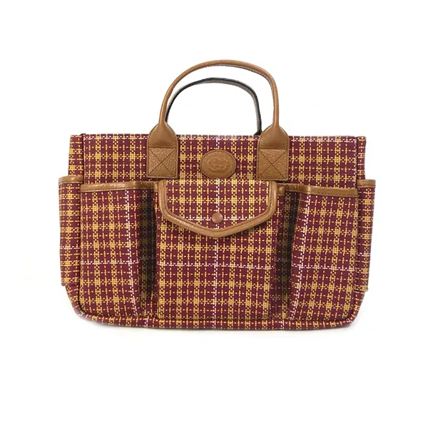 Túi Tote Nữ Gucci Check Tote Bag 628159 Màu Đỏ Phối Nâu - Túi xách - Vua Hàng Hiệu