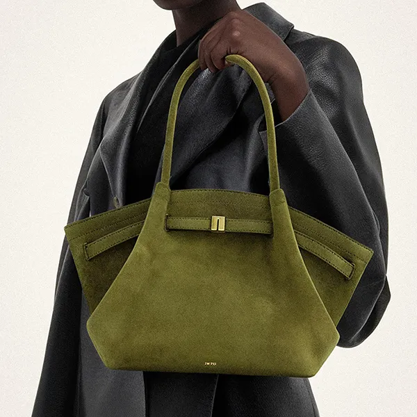 Túi Tote Nữ Jw Pei Hana Medium Faux Suede Bag Màu Xanh Olive - Túi xách - Vua Hàng Hiệu