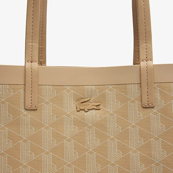 Túi Tote Nữ Lacoste Zely With Small Bag Monogram Irish NF4344ZE N17 Màu Be - Túi xách - Vua Hàng Hiệu