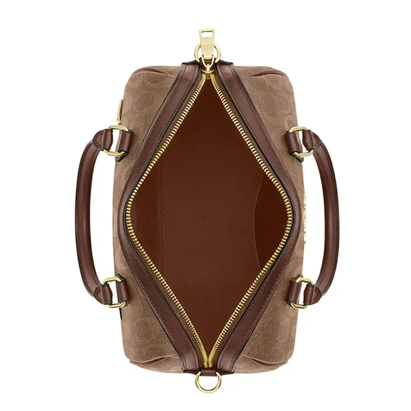 Túi Trống Nữ Coach Rowan Satchel Bag In Signature Canvas CV961 Màu Nâu - Túi xách - Vua Hàng Hiệu