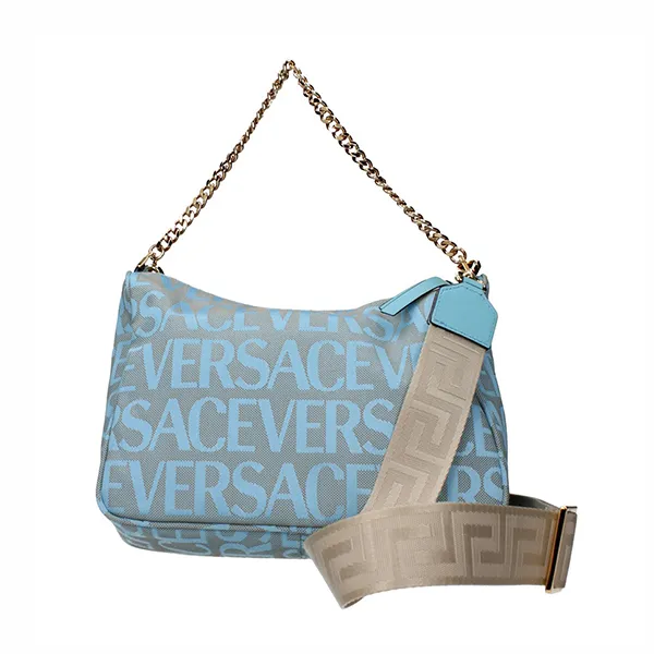 Túi Xách Nữ Versace Crossbody Bags Women Fabric Heavenly Màu Xanh Xám