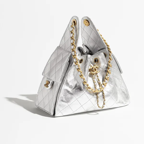Túi Xách Tay Nữ Chanel 25 Small Handbag Grained Silver Màu Bạc - Túi xách - Vua Hàng Hiệu