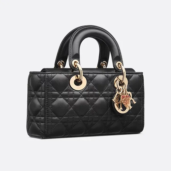 Túi Xách Tay Nữ Dior Dioramour Small Lady D-Joy Bag M0613ONQL_M900 Màu Đen - Túi xách - Vua Hàng Hiệu