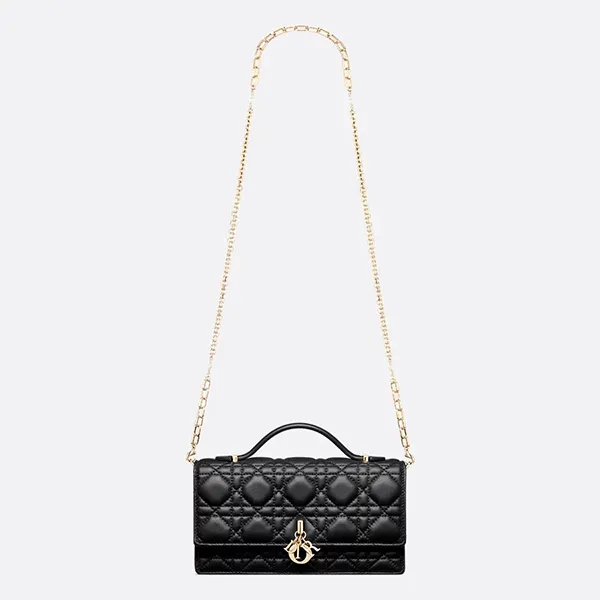Túi Xách Tay Nữ Dior My Dior Mini Bag Black Cannage Lambskin S0980ONMJ_M900 Màu Đen