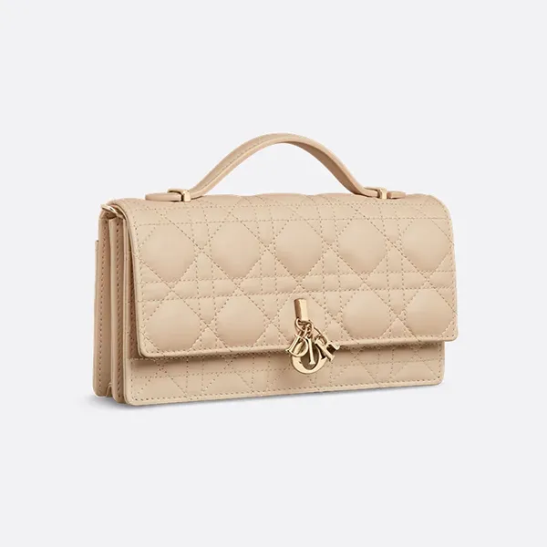 Túi Xách Tay Nữ Dior My Dior Mini Bag Powder Beige Cannage Lambskin S0980ONMJ_M51U Màu Be - Túi xách - Vua Hàng Hiệu